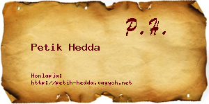 Petik Hedda névjegykártya